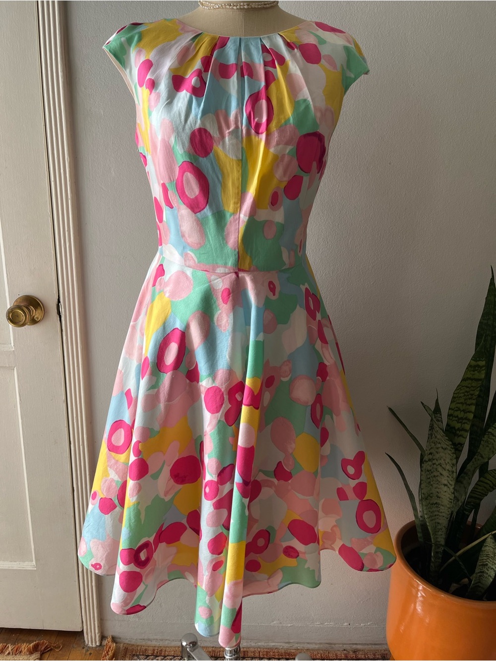 Boden• Watercolor Floral Retro Fit & Flare Cotton Dress• Sz 6